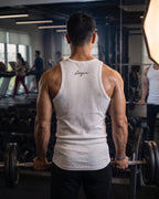 STRYXX Signature Ribbed Performance Vest (White)